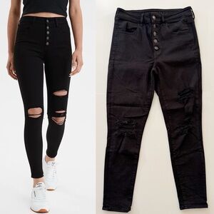 American Eagle Super Hi-Rise Jegging in Black Size 6, X-Short